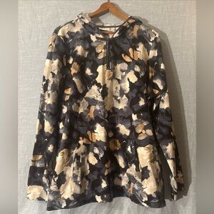 D & Co. Active Hooded Sweatshirt Long Sleeve Gray Patterned Women’s Sz L NWOT